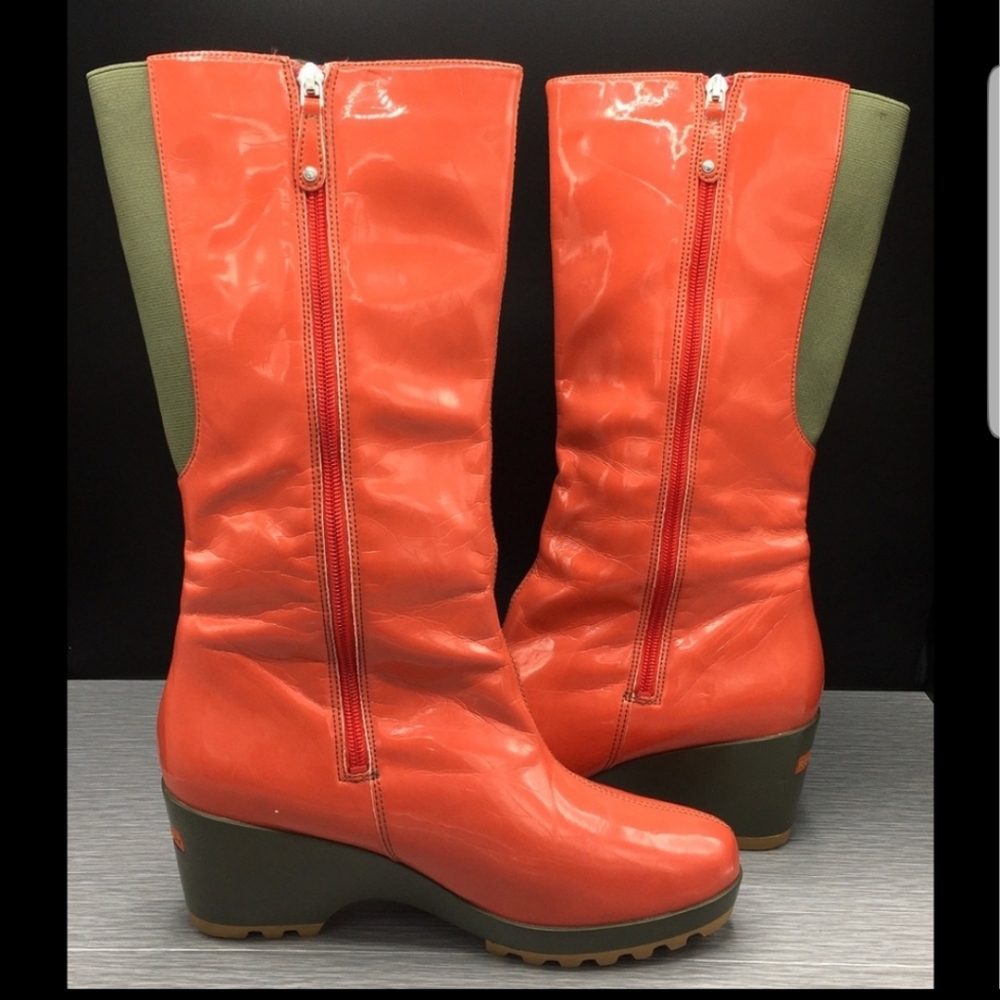 ROCKPORT Bright Orange Waterproof Rain Boots Sz 11 - Picture 5 of 10